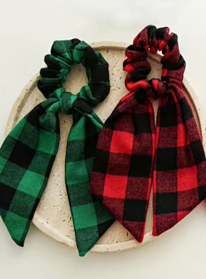 Buffalo Plaid Hair Scrunchie