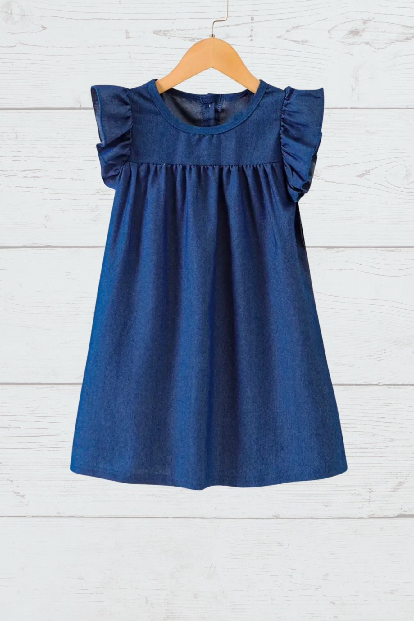 Blue Ruffle Sleeve Dress