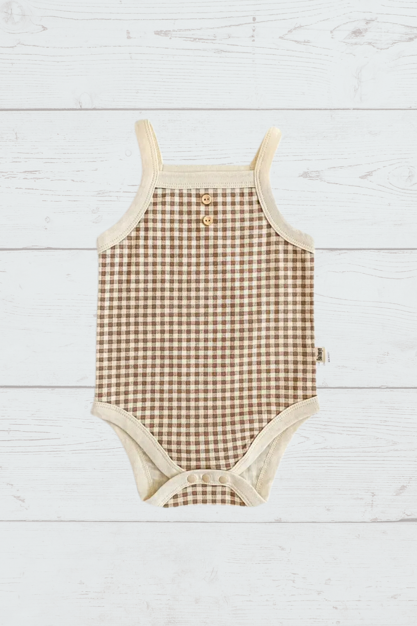 Brown Gingham Romper