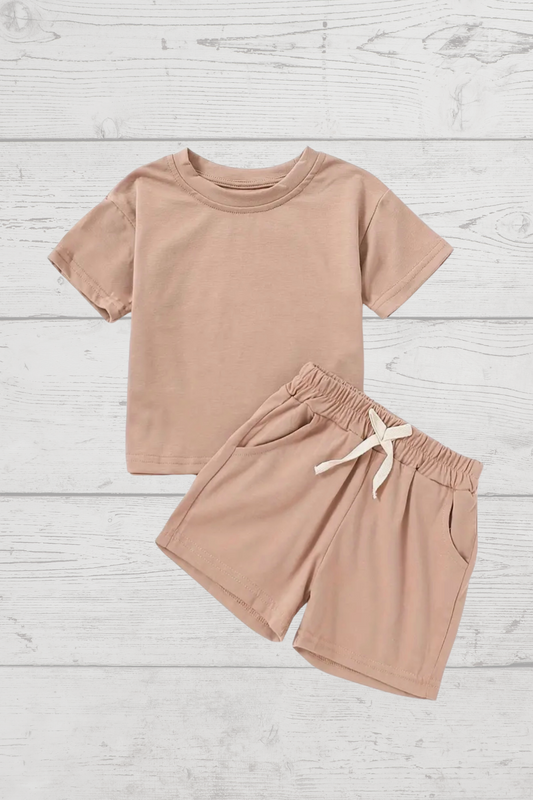 Brown 2pc Shorts Set