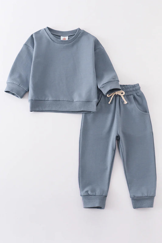 Blue Crewneck & Pants Set