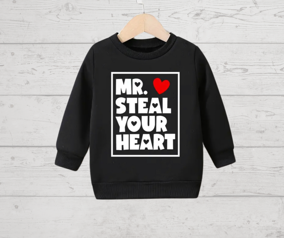 Boys Mr. Steal Your Heart Crewneck- Framed