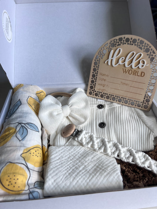 Lemon and White Baby Gift Box