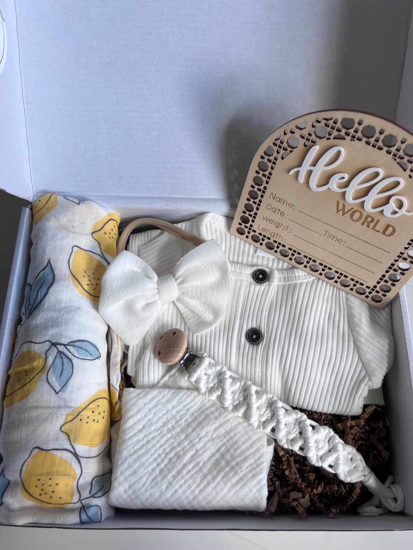 Lemon and White Baby Gift Box