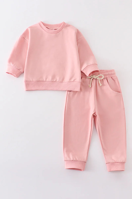 Pink Crewneck and Pants Set