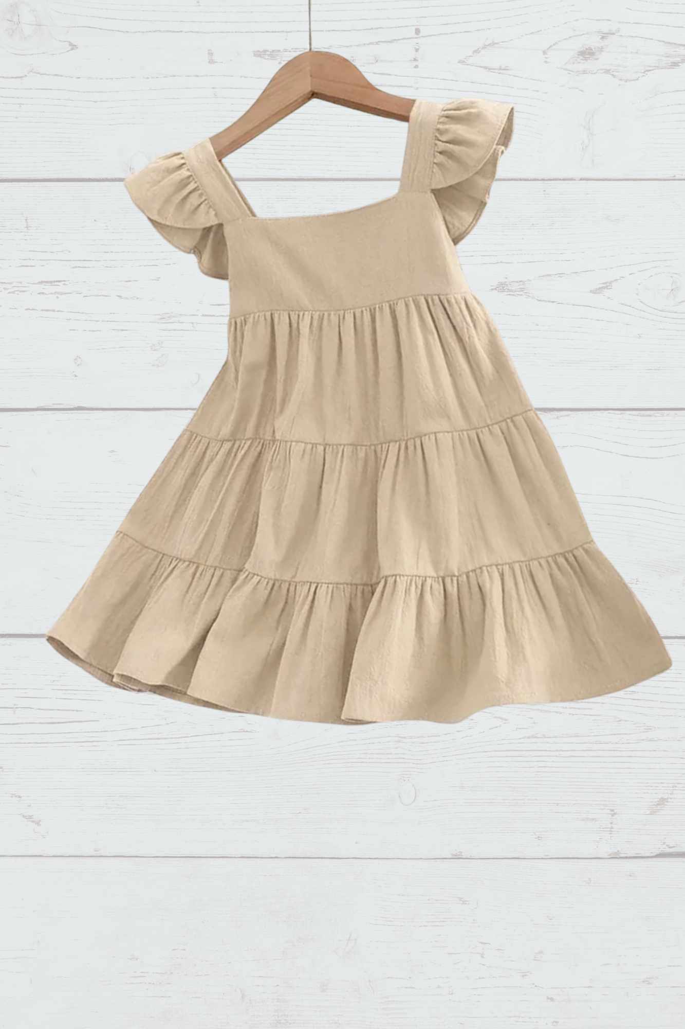 Khaki Ruffle Tank Dress