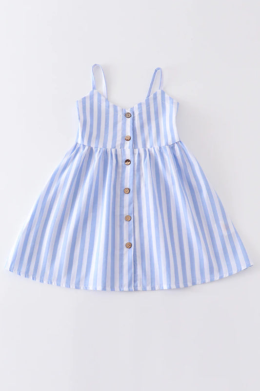 Blue Stripe Button-Down Dress
