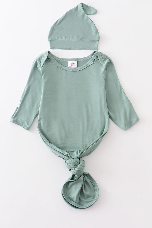 Baby Boy Bamboo Gown & Hat