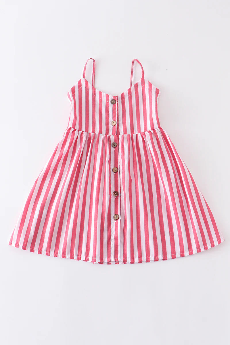 Pink Stripe Button-Down Dress