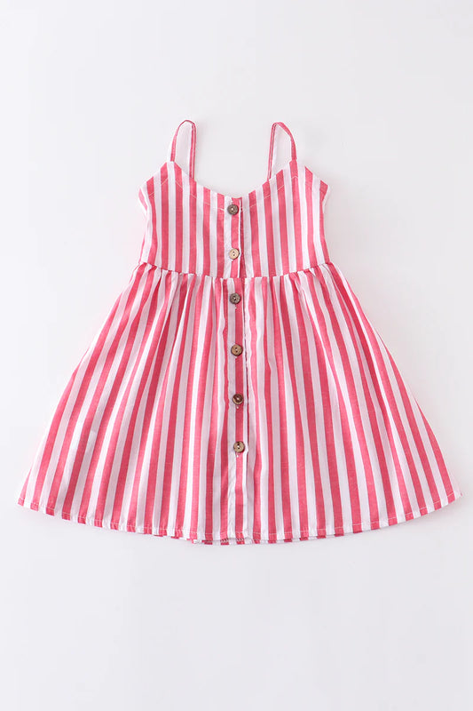 Pink Stripe Button-Down Dress